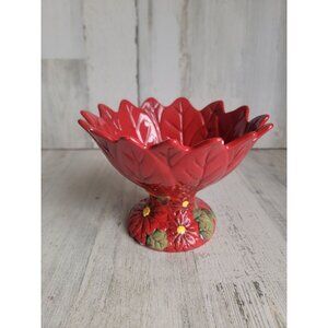 Certified International Susan winget Poinsettia Bowl candy floral flower‎ home